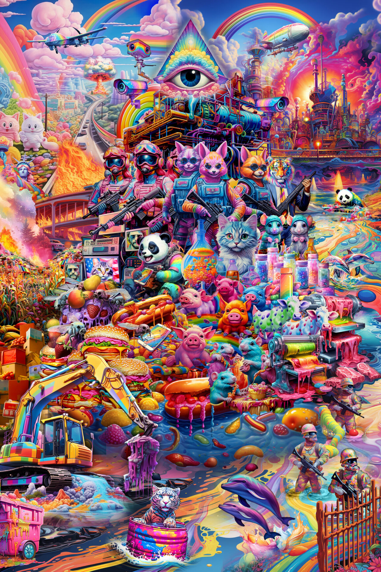 INDUSTRIAL SOCIETY AND ITS FUTURE IN LISA FRANK STYLE, 2025