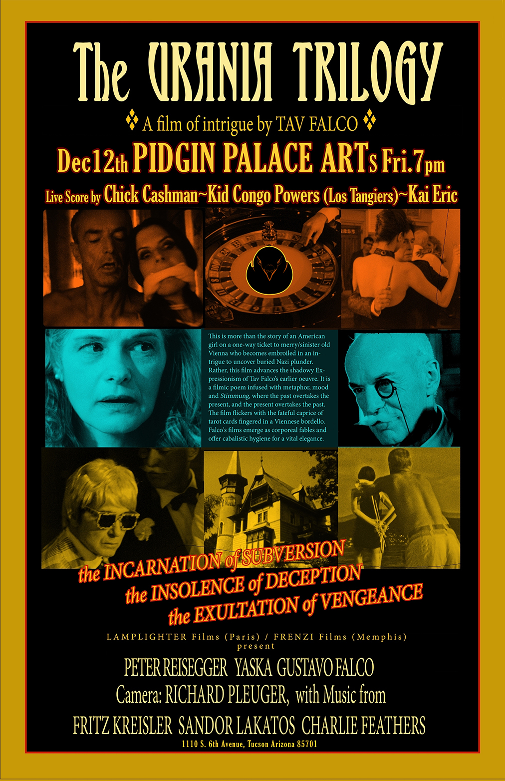 The Urania Trilogy - a film by Tav Falco - w/live score by Kid Congo Powers, Chick Cashman, (Los Tangiers) & Kai Eric