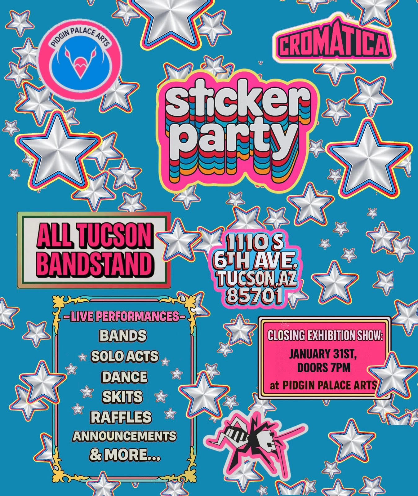 Sticker Party Closing Exhibition – All Tucson Bandstand